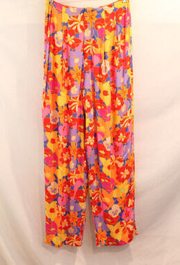 Emily McCarthy 60's Inspired Psychedelic Floral High Waist Pants Womens size S
